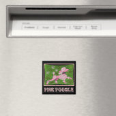 PINK POODLE PARADE - Aimant de caniche ludique (In Situ (Lave-vaisselle))