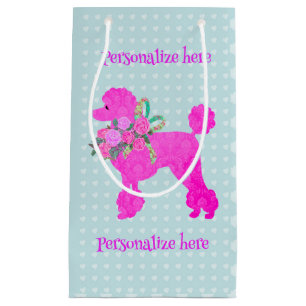 Pink Poodle Party personnalisé sac cadeau