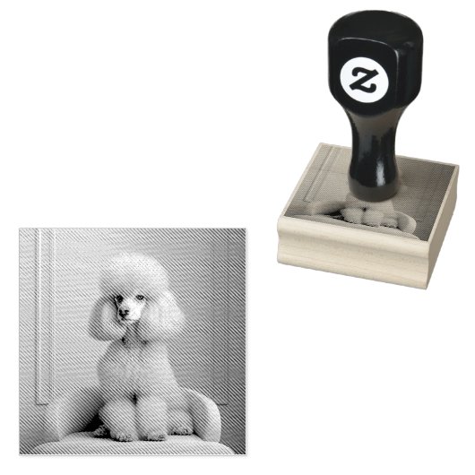 PINK POODLE RUBBER STAMP 	RUBBERSTEMPEL (Gestempeld)