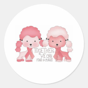 Pink Poodle-Samen kunnen we een remedie vinden Ronde Sticker