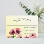 Pink Poppies Wedding Response Kaart (Staand voorkant)