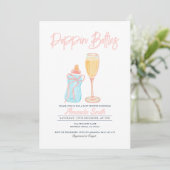 Pink Poppin' Bouteilles Invitation Baby shower fil (Debout devant)