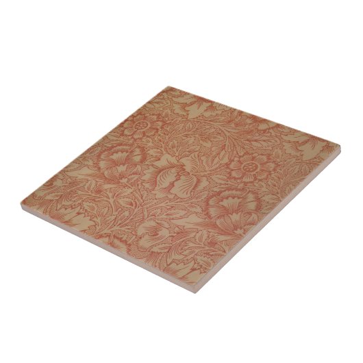 Pink Poppy (door William Morris) ( Patroon) Tegeltje (Zijkant)