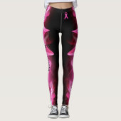 Pink Power Lightning Strike Lint Borstkanker Leggings (Voorkant)