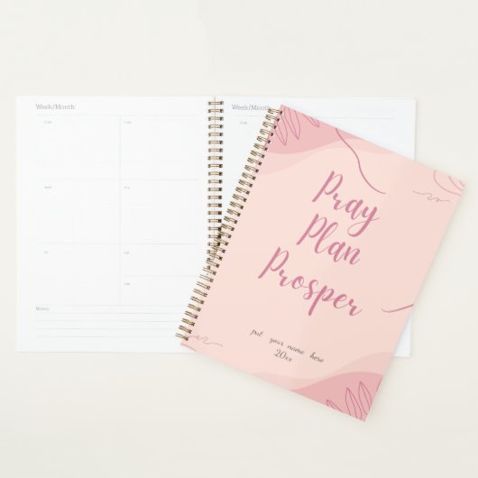Pink Pray Plan Prosper Faith-Based Daily  (Devant avec enveloppe)