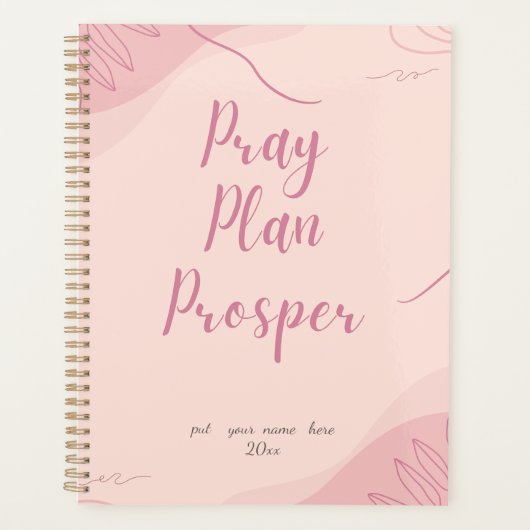 Pink Pray Plan Prosper Faith-Based Daily  (Devant)