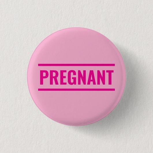 Pink pregnant ronde button 3,2 cm (Voorkant)