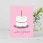 Pink première anniversaire fille casser carte gâte (Debout devant)