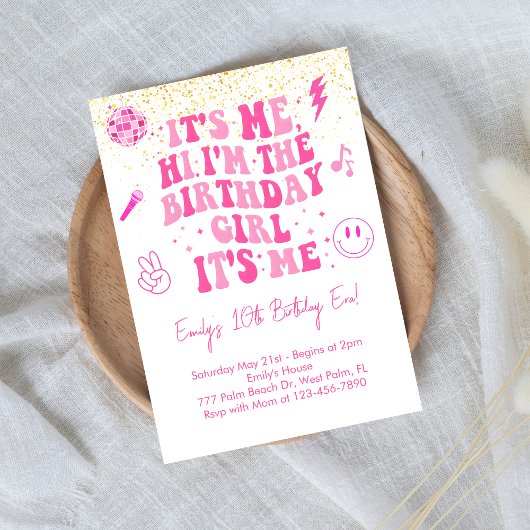 Pink Preppy Dans Mon Invitation D'Anniversaire