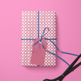 Pink Preppy Gingham Hearts- Wrapping Paper Roll Cadeaupapier