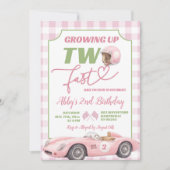 Pink Preppy Retro TWO FAST Birthday Invitation (Devant)