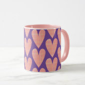 Pink Pretty Hearts sur la Coupe de Mug Violet (Devant droit)
