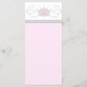 Pink Princess Baby Girl Douche Menu Cartes en rack (Dos)