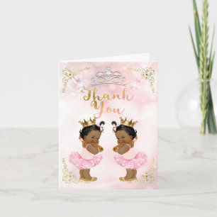 Pink Princess  Baby Girl Twins Bedankt