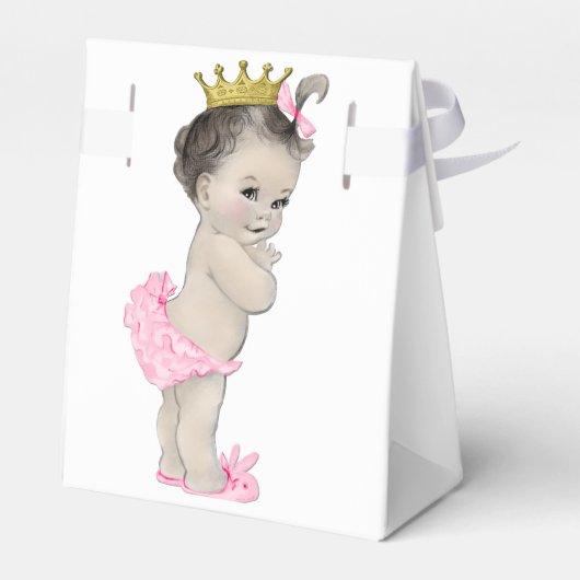 Pink Princess Baby shower Bedankdoosjes (Achterkant)
