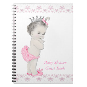 Pink Princess Baby shower gastenboek Notitieboek