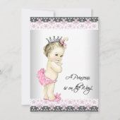Pink Princess Baby shower Kaart (Voorkant)