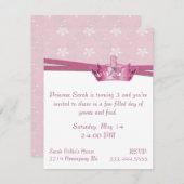 Pink Princess Birthday Uitnodiging (Voorkant / Achterkant)