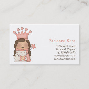 Pink Princess Brunette Princess Visitekaartje