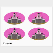 Pink Princess Castle Ovale Sticker (Vel)