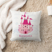 Pink Princess Castle Personalized Girly Kussen (Deken)