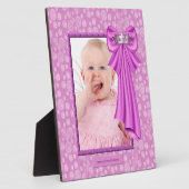 Pink Princess Crown Baby Cadre photo Plaque (Côté)