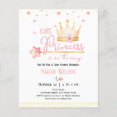 Pink Princess Crown Baby shower (Voorkant)