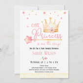 Pink Princess Crown Baby shower Kaart (Voorkant)