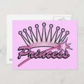 Pink Princess Crown Briefkaart (Voorkant / Achterkant)