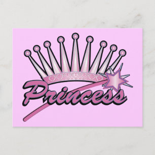 Pink Princess Crown Briefkaart