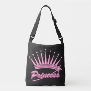 Pink Princess Crown Crossbody Tas