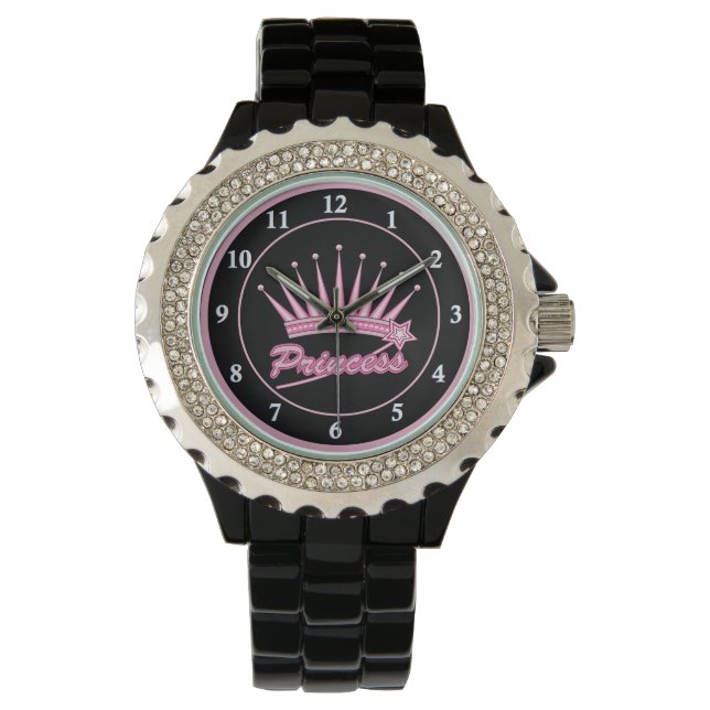 Pink Princess Crown Horloge (Voorkant)
