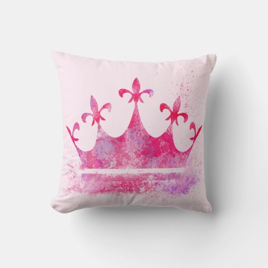 Pink Princess Crown Kussen (Voorkant)