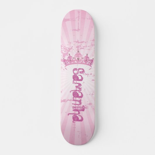 Pink Princess Crown Tiara Mini Skateboard (Devant)
