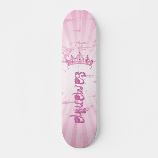 Pink Princess Crown Tiara Old School Skateboard (Devant)