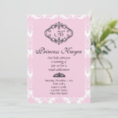 Pink Princess Damask Kaart (Staand voorkant)