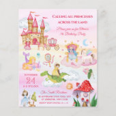 Pink Princess Fairy tale geldagenuitnodiging (Voorkant)