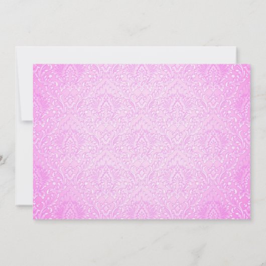 Pink Princess Floral Invitation d'anniversaire (Dos)