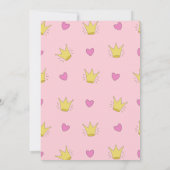 Pink Princess Girls Invitation de fête d'anniversa (Dos)