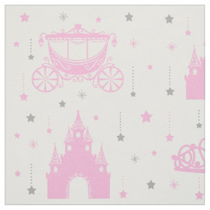 Pink Princess Hanging Stars Girl Stof
