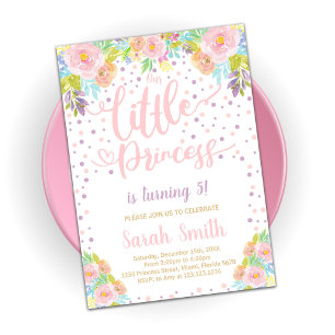 Pink Princess Invitation d'anniversaire