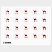 Pink Princess Penguin Ronde Sticker (Vel)