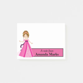 Pink Princess Personalized Post-it® Notes