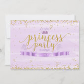 Pink Princess Purple & Gold Invitations d'annivers (Devant)