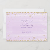 Pink Princess Purple & Gold Invitations d'annivers (Dos)