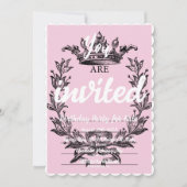 Pink Princess Theme Anniversaire Invitations (Devant)