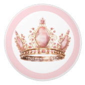 Pink Princess Tiara Girly Ceramic Knob Keramische Knop (Voorkant)