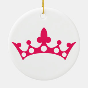 Pink Princess Tiara Keramisch Ornament