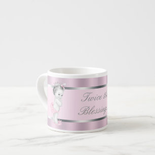 Pink Princess Twin Girl Baby Cups Espresso Kop