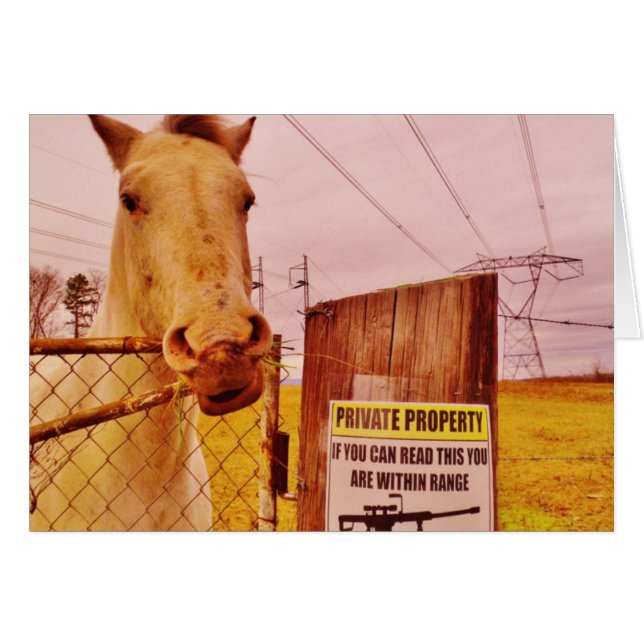 Pink Private Property Horse (Devant horizontal)